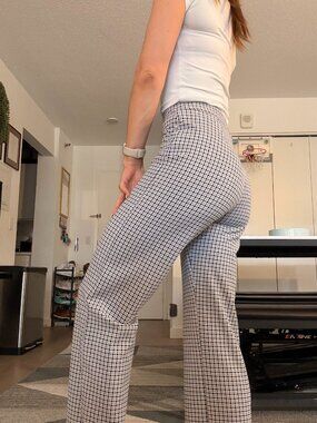 Black and White Checkered Trousers